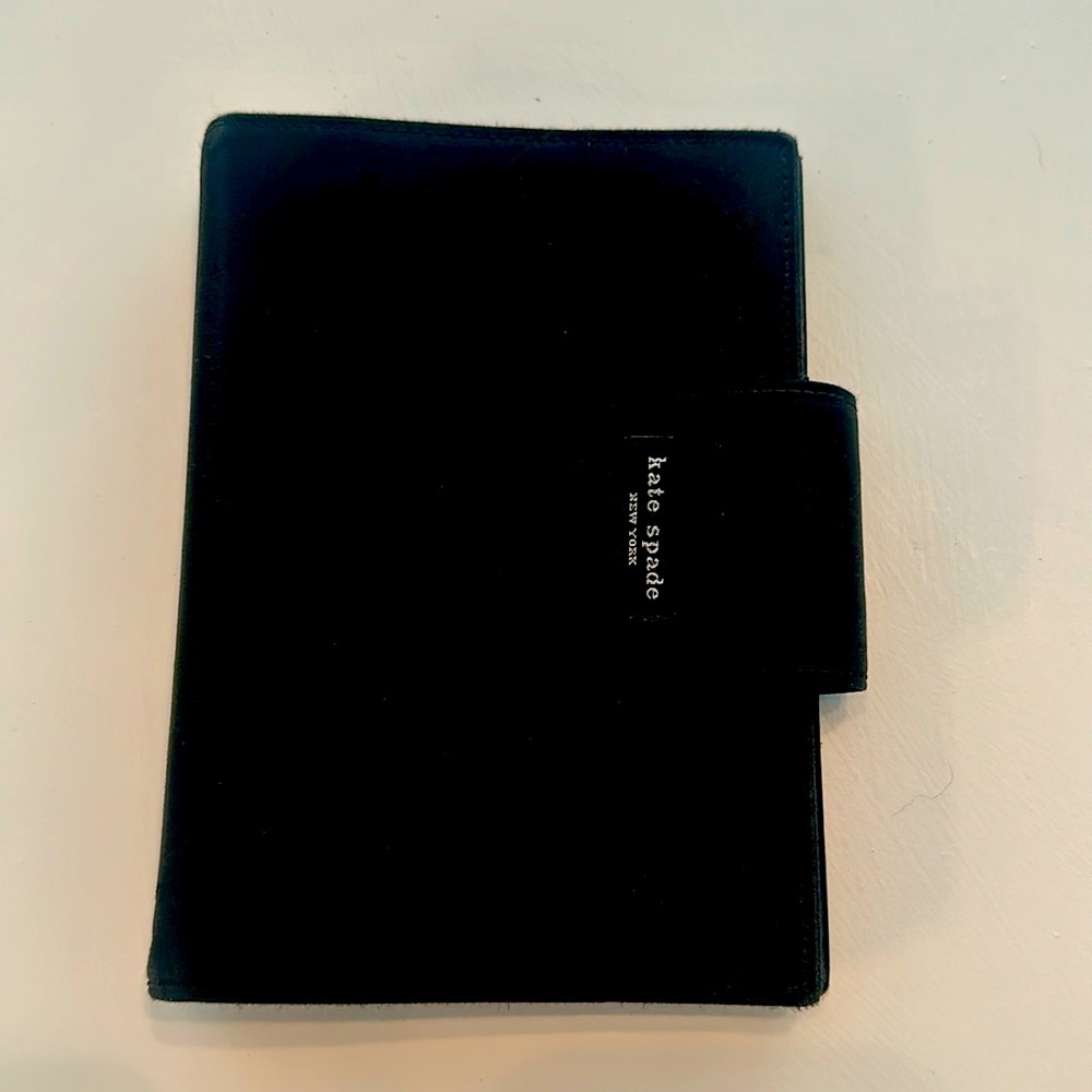 Kate Spade Vintage Black Canvas Agenda Organizer Planner.